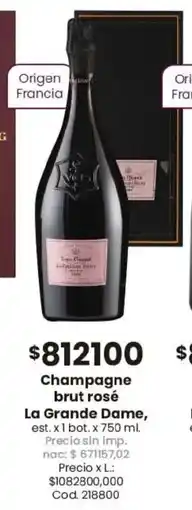 Coto La grande dame champagne brut rosé oferta