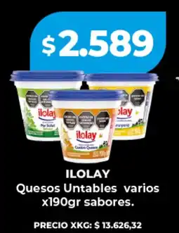 Supermayorista Vital Ilolay quesos untables varios oferta