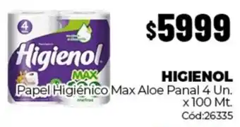 Diarco Higienol papel higiénico max aloe panal oferta
