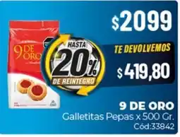 Diarco 9 de oro galletitas pepas oferta