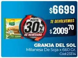 Diarco Granja del sol milanesa de soja oferta