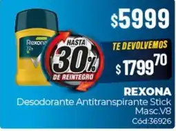 Diarco Rexona desodorante antitranspirante stick masc.v8 oferta