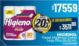Diarco Higienol papel higiénico doble hoja plus oferta