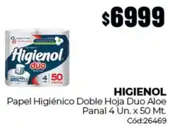 Diarco Higienol papel higiénico doble hoja duo aloe panal oferta
