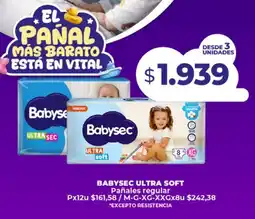 Supermayorista Vital Babysec ultra soft pañales regular oferta