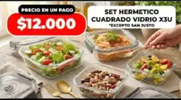 Supermayorista Vital Set hermetico cuadrado vidrio oferta