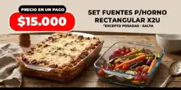 Supermayorista Vital Set fuentes p/horno rectangular oferta
