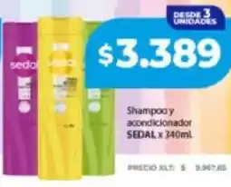 Supermayorista Vital Sedal shampoo y acondicionador oferta