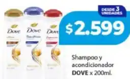 Supermayorista Vital Dove shampoo y acondicionador oferta