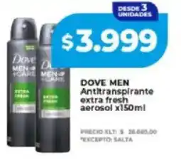 Supermayorista Vital Dove men antitranspirante extra fresh aerosol oferta