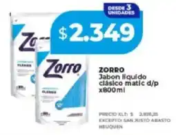 Supermayorista Vital Zorro jabon liquido clásico matic d/p oferta