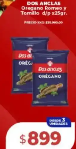 Supermayorista Vital Dos anclas oregano romeo y tomillo d/p oferta