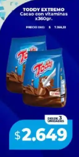 Supermayorista Vital Toddy extremo cacao con vitaminas oferta