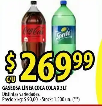 Quilmes Gaseosa línea coca cola 3l oferta