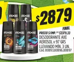 Supermercados Yaguar Axe desodorante aerosol oferta