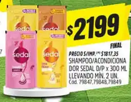 Supermercados Yaguar Sedal shampoo/acondiciona d/p oferta