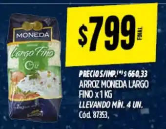 Supermercados Yaguar Moneda arroz largo fino oferta