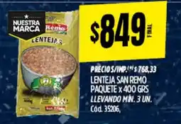 Supermercados Yaguar San remo lenteja paquete oferta