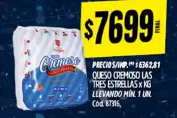 Supermercados Yaguar Cremoso queso las tres estrellas oferta