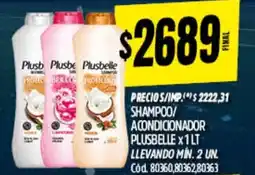 Supermercados Yaguar Plusbelle shampoo/ acondicionador oferta