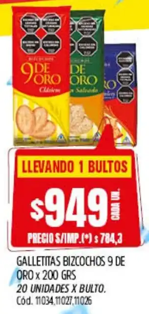 Supermercados Yaguar 9 de oro galletitas bizcochos oferta