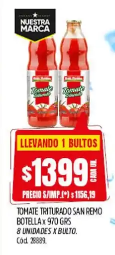 Supermercados Yaguar San remo tomate triturado botella oferta