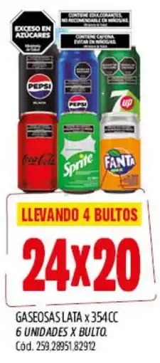 Supermercados Yaguar Gaseosas lata oferta