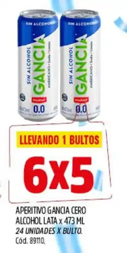 Supermercados Yaguar Gancia aperitivo cero alcohol lata oferta