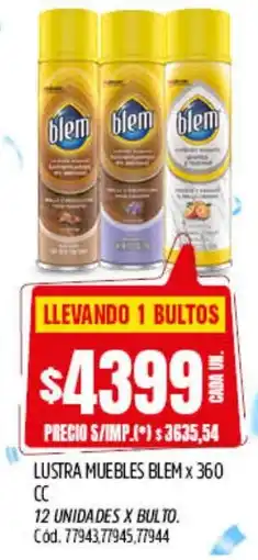Supermercados Yaguar Blem lustra muebles oferta
