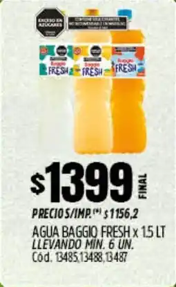 Supermercados Yaguar Baggio agua fresh oferta