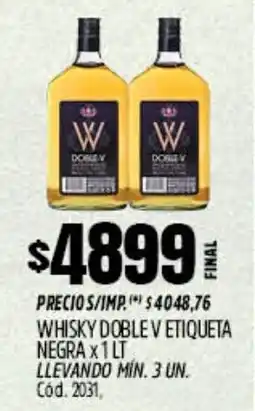 Supermercados Yaguar Doble V whisky etiqueta negra oferta