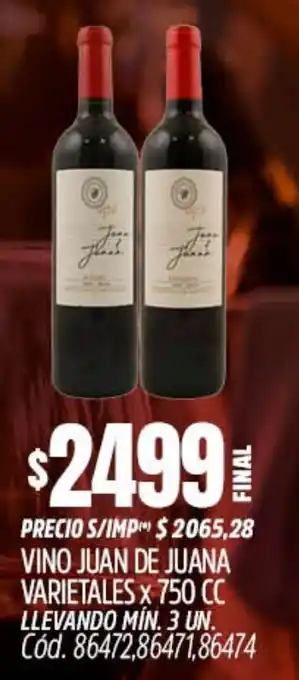Supermercados Yaguar Juan de juana vino varietales oferta
