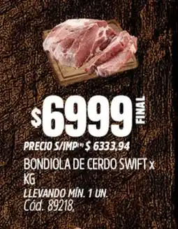 Supermercados Yaguar Swift bondiola de cerdo oferta