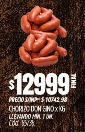 Supermercados Yaguar Chorizo don gino oferta