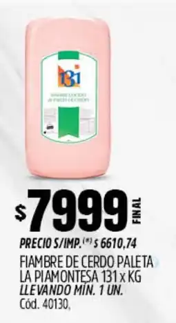 Supermercados Yaguar 131 fiambre de cerdo paleta la piamontesa oferta