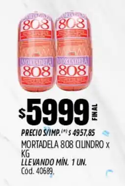 Supermercados Yaguar 808 mortadela cilindro oferta