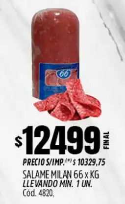 Supermercados Yaguar 66 salame milan oferta