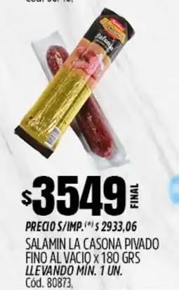 Supermercados Yaguar Salamin la casona pivado fino al vacio oferta