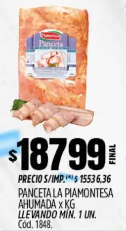 Supermercados Yaguar La piamontesa panceta ahumada oferta