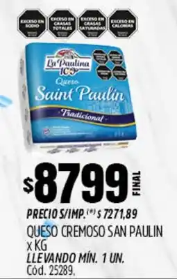 Supermercados Yaguar San paulin queso cremoso oferta