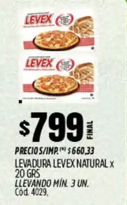 Supermercados Yaguar Levex levadura natural oferta