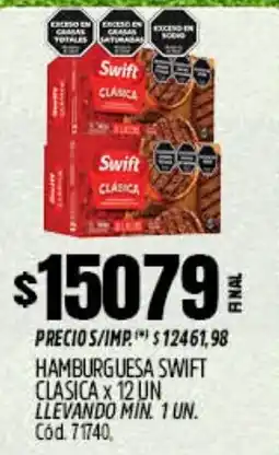 Supermercados Yaguar Swift hamburguesa clasica oferta