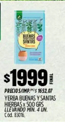 Supermercados Yaguar Buenas y santas yerba hierbas oferta