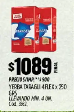 Supermercados Yaguar Taragui yerba 4flex oferta