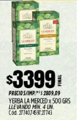 Supermercados Yaguar La merced yerba oferta