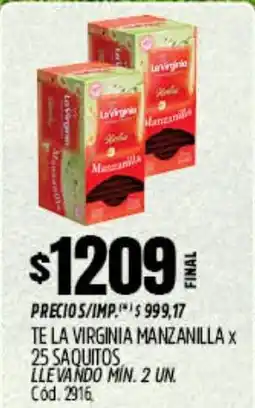 Supermercados Yaguar LaVirginia té manzanilla oferta