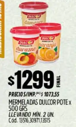 Supermercados Yaguar Dulcor mermeladas pote oferta
