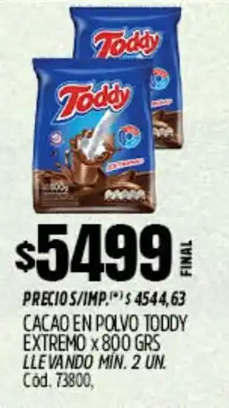 Supermercados Yaguar Toddy extremo cacao en polvo oferta