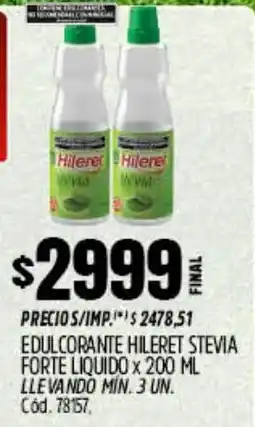 Supermercados Yaguar Hileret edulcorante stevia forte liquido oferta