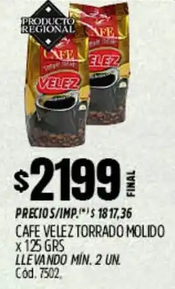Supermercados Yaguar Velez café torrado molido oferta